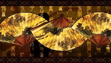中国武术功夫扇子适用循环舞台视频背景视频的预览图